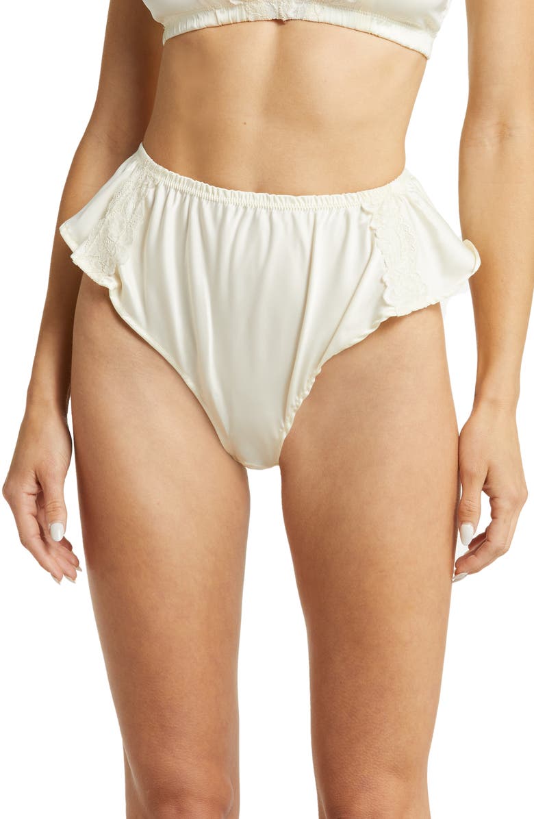 KILO BRAVA Flutter Satin Charmeuse Panties, Main, color, 