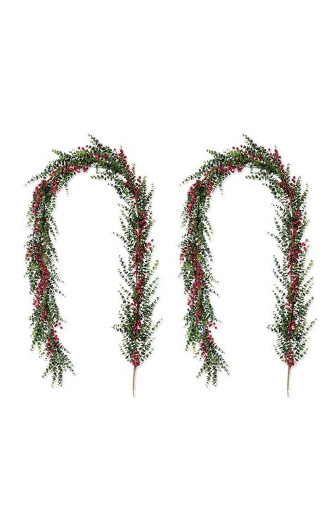 Set of 2 Christmas Dripping Eucalyptus Garland