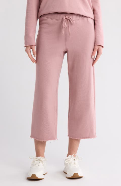 Carrie Ankle Crop Wide Leg Terry Pants