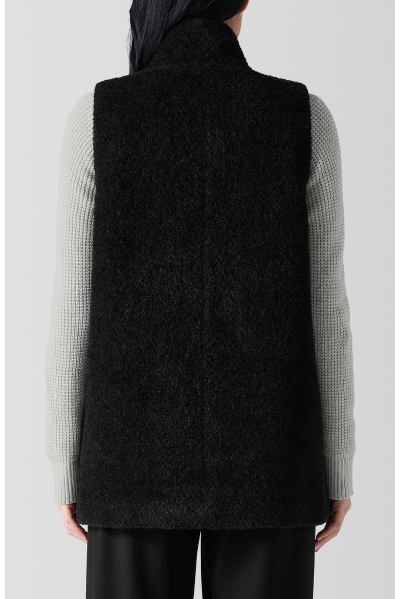 High Collar Wool Blend Fleece Vest, Alternate, color, BLACK