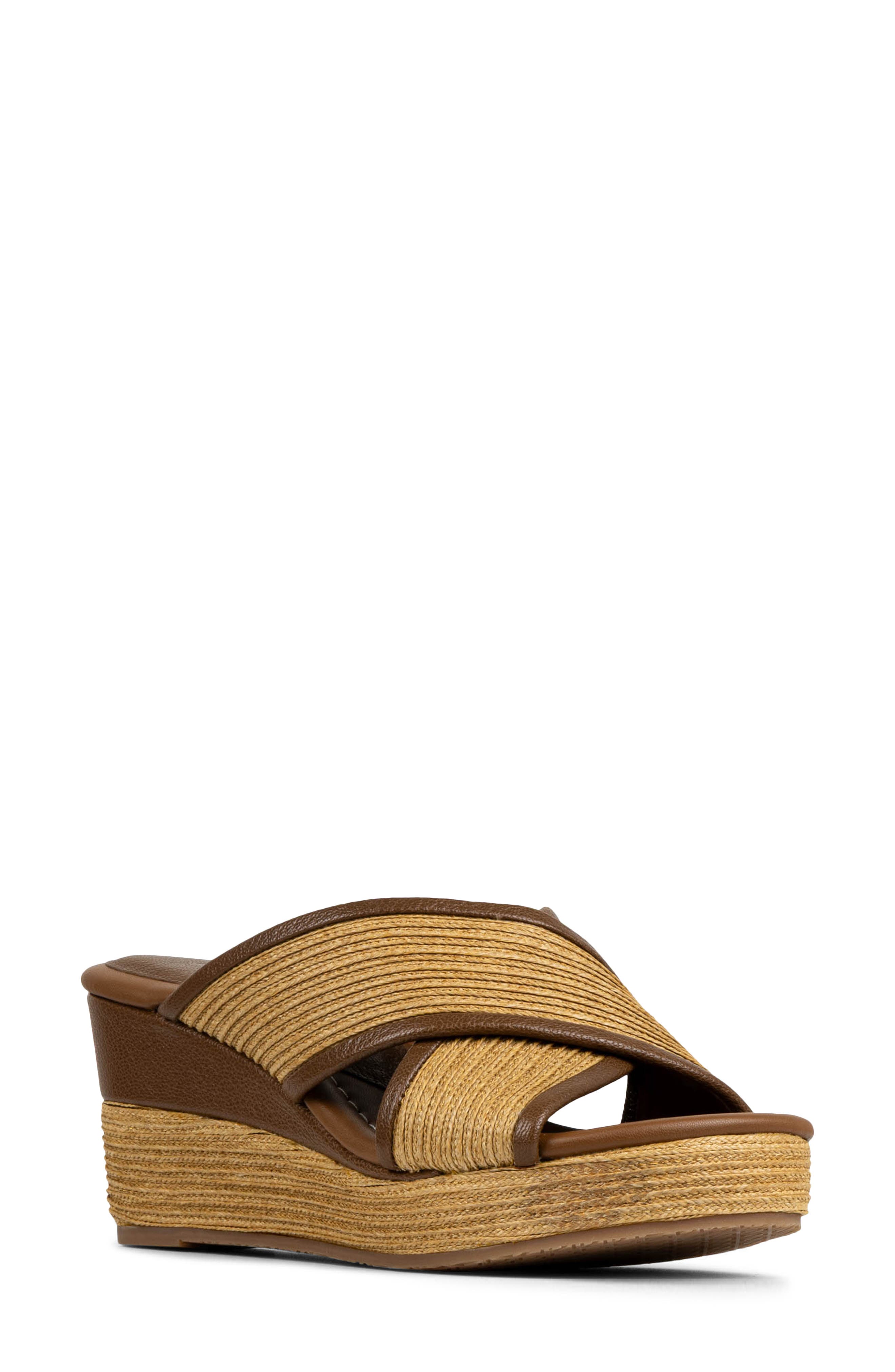 Donald Pliner Gorgina Platform Wedge Sandal, Main, color, Saddle