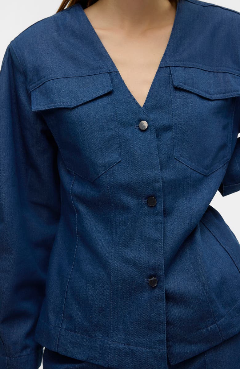 VERO MODA Carla Denim Shacket, Alternate, color, Blue Indigo