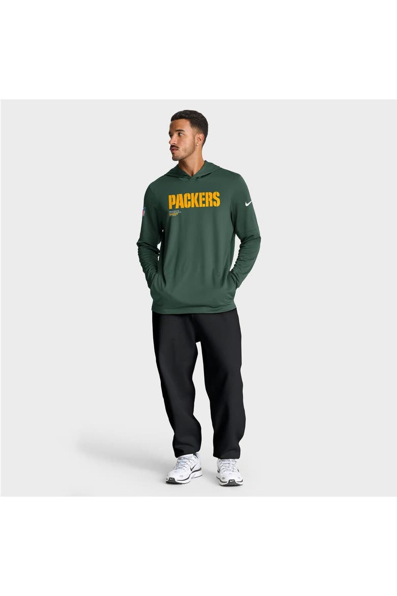 Men's Nike Green Green Bay Packers Big & Tall Sideline Performance Long Sleeve Hoodie T-Shirt, Alternate, color, Green