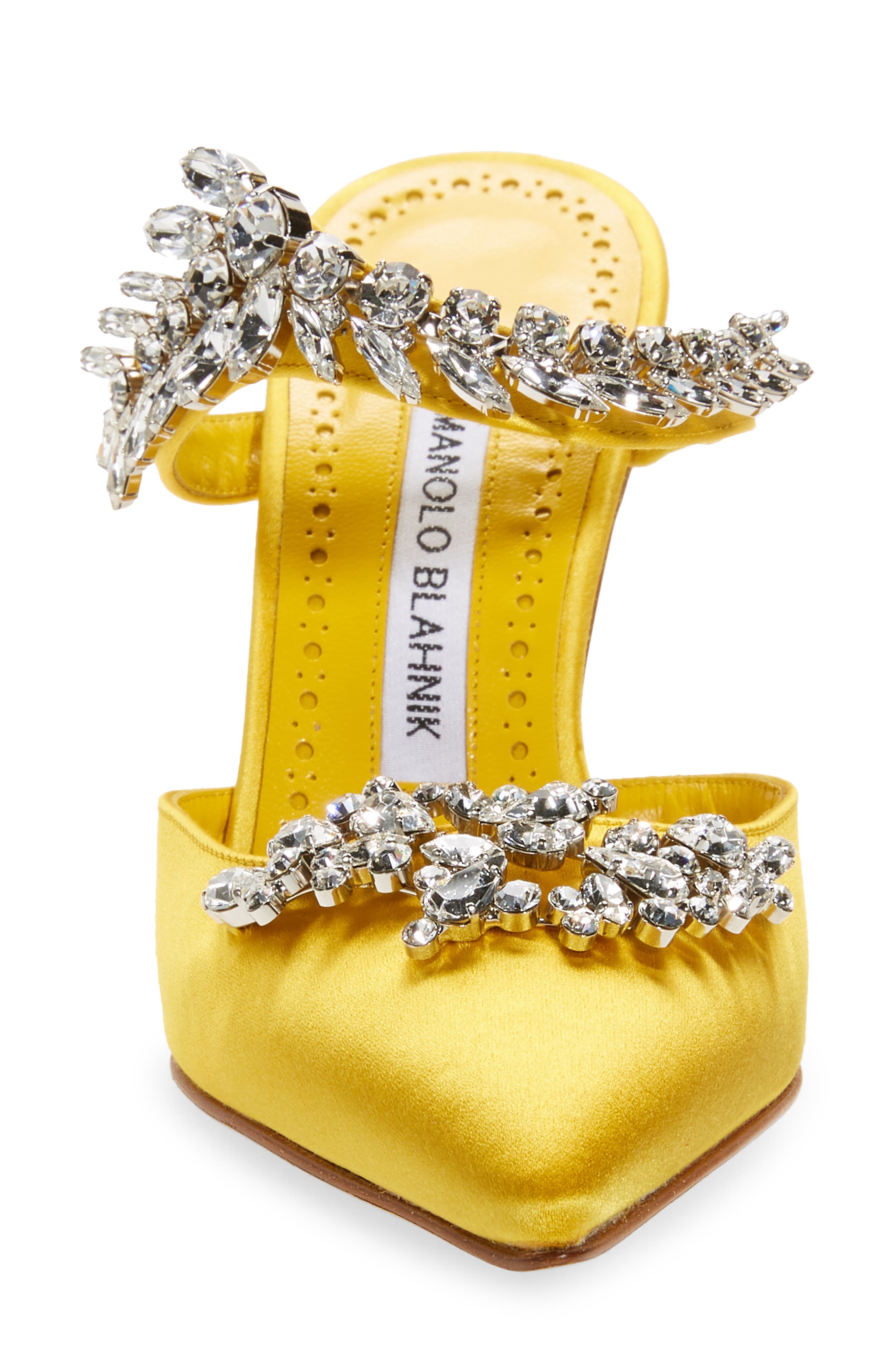 Manolo Blahnik Lurum Jewel Leaf Mule, Alternate, color, 