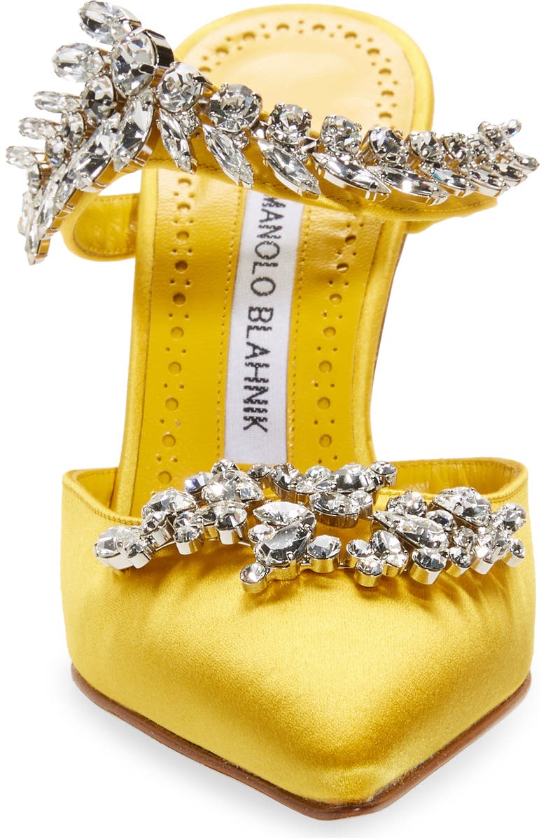 Manolo Blahnik Lurum Jewel Leaf Mule, Alternate, color,