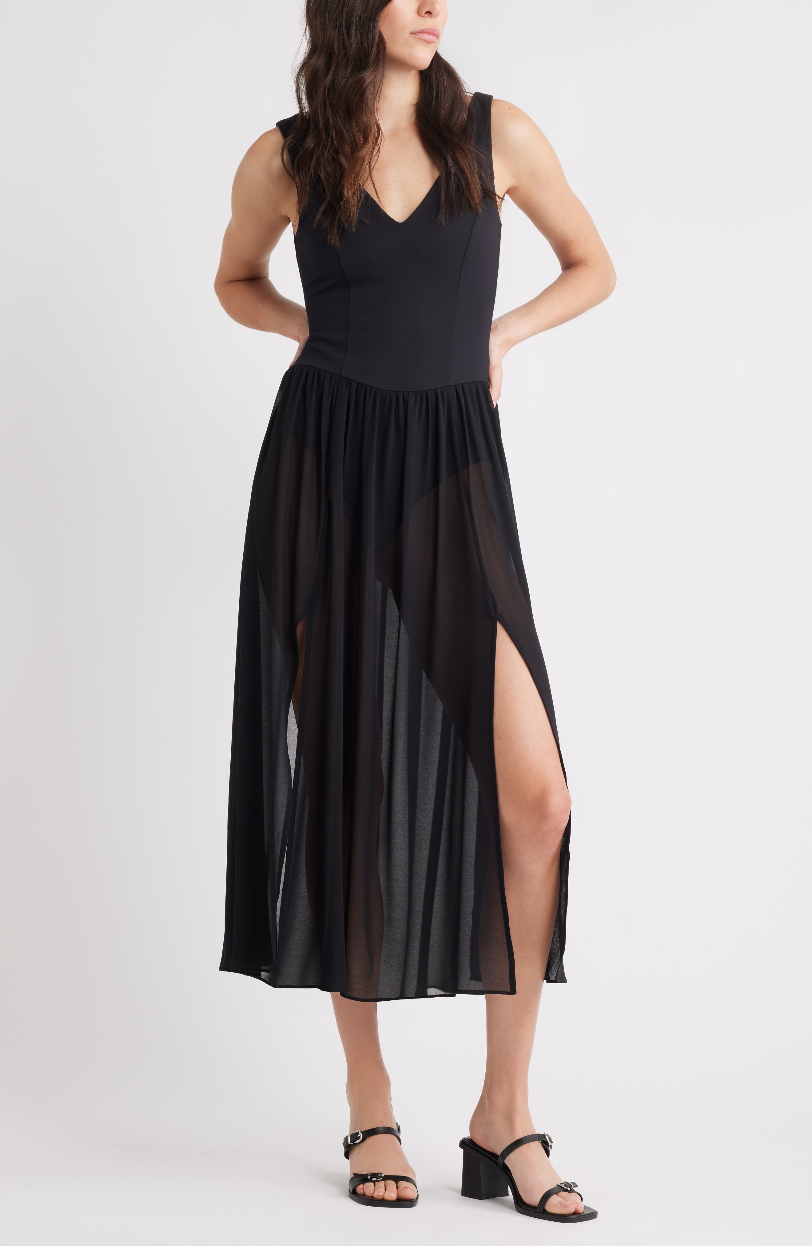 Open Edit Akari Block Heel Sandal, Alternate, color, Black