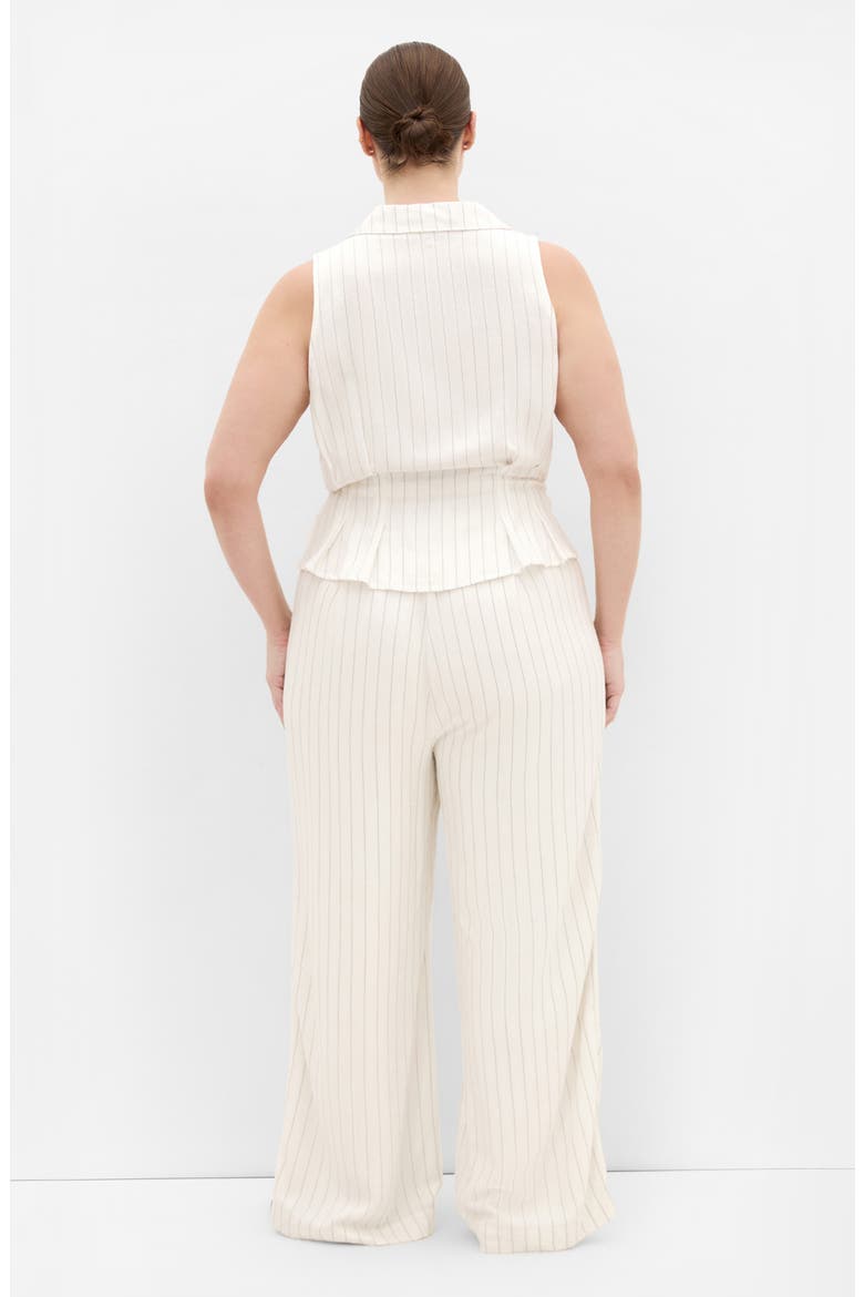 Eva Stripe Wide Leg Pants, Alternate, color, IVORY/ BLACK