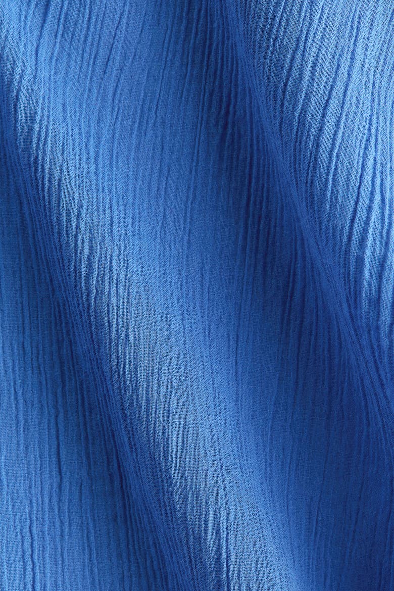 Crinkled Cotton Shirt, Alternate, color, Bright blue