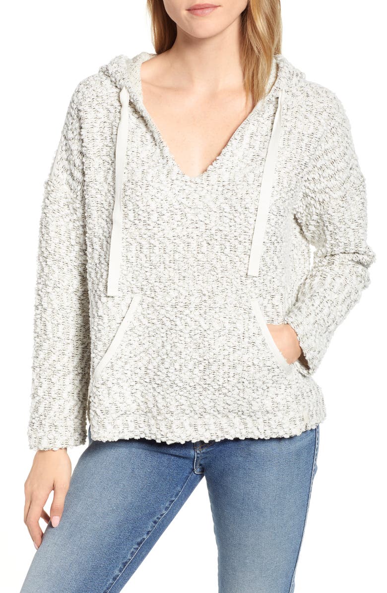 Lou & Grey Tweed Knit Hoodie, Main, color, 