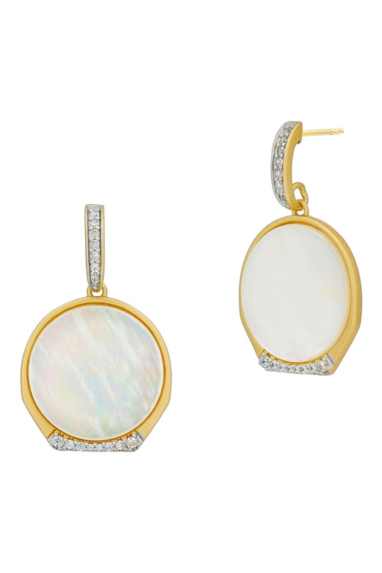 Iridescent Drop Earring, Main, color, MOTHER OF PEARL/ GOLD/ SILVER