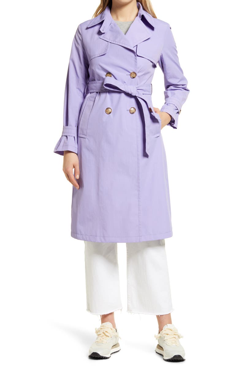 Sam Edelman Double Breasted Nylon Trench Coat, Main, color,