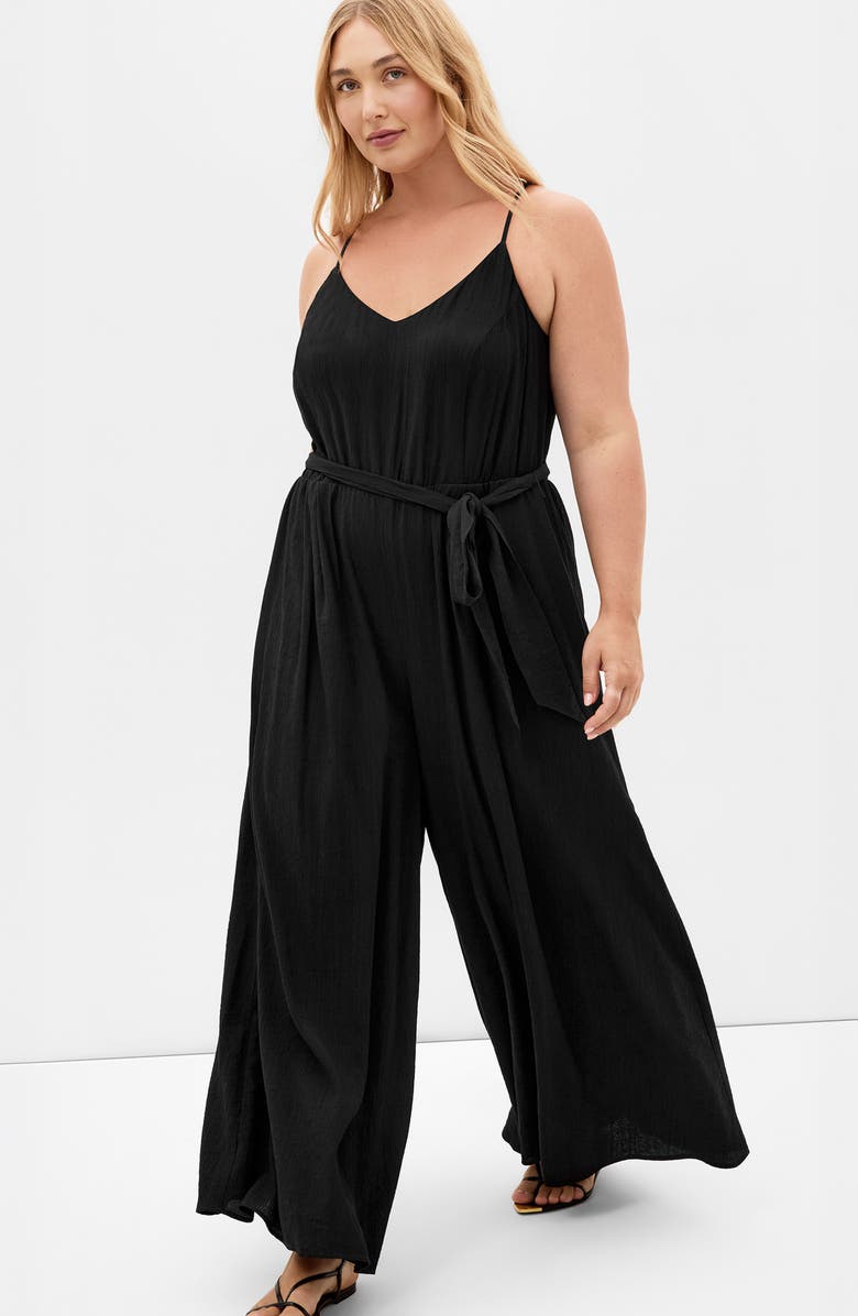 City Chic Kaira Sleeveless Wide Leg Jumpsuit, Alternate, color, Black