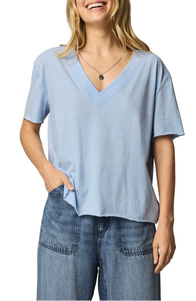 Splendid Kacey V-Neck T-Shirt, Main, color, Sea Breeze Heather Blue
