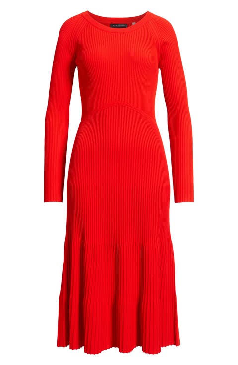 The Delaney Long Sleeve Rib Sweater Dress