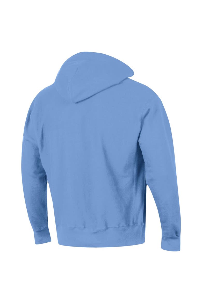 Men's Champion Carolina Blue North Carolina Tar Heels Team Arch Reverse Weave Pullover Hoodie, Alternate, color, Light Blue