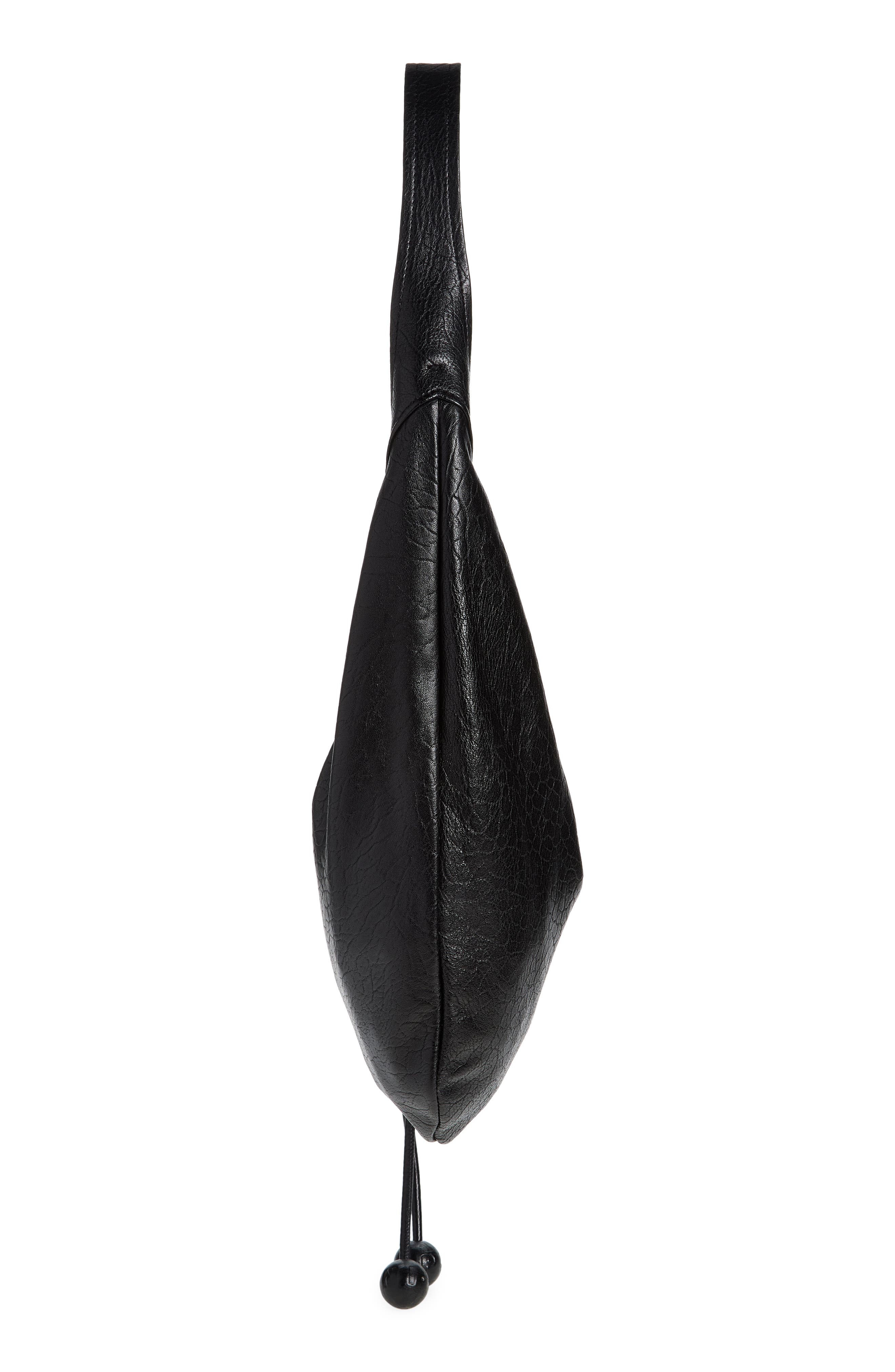 Marni Small Sling Leather Hobo Bag, Alternate, color, 00N99 Black