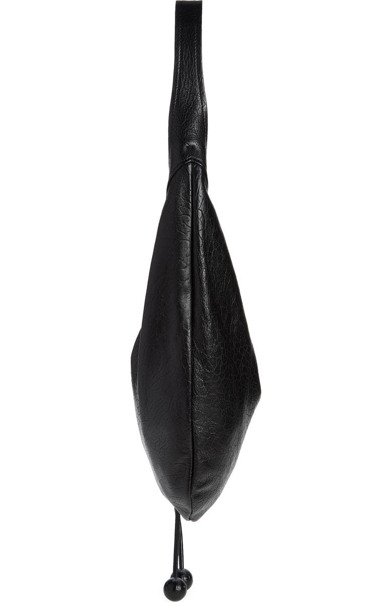 Marni Small Sling Leather Hobo Bag, Alternate, color, 00N99 Black