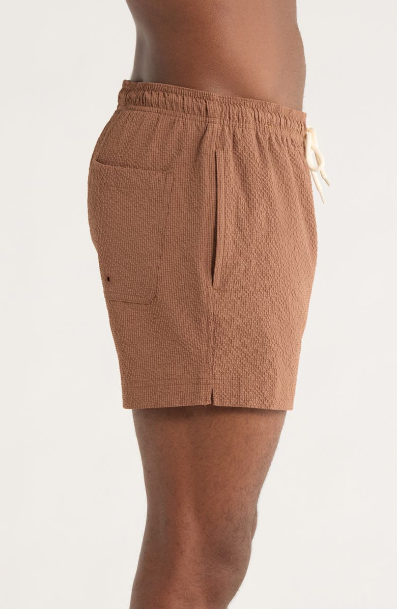 PacSun Solid Seersucker Swim Trunks, Alternate, color, Acorn