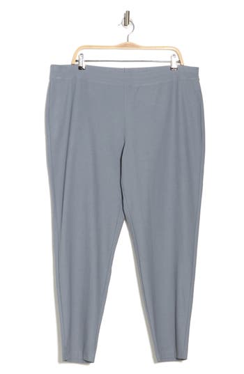 Eileen Fisher Slim Ankle Pants In Steel