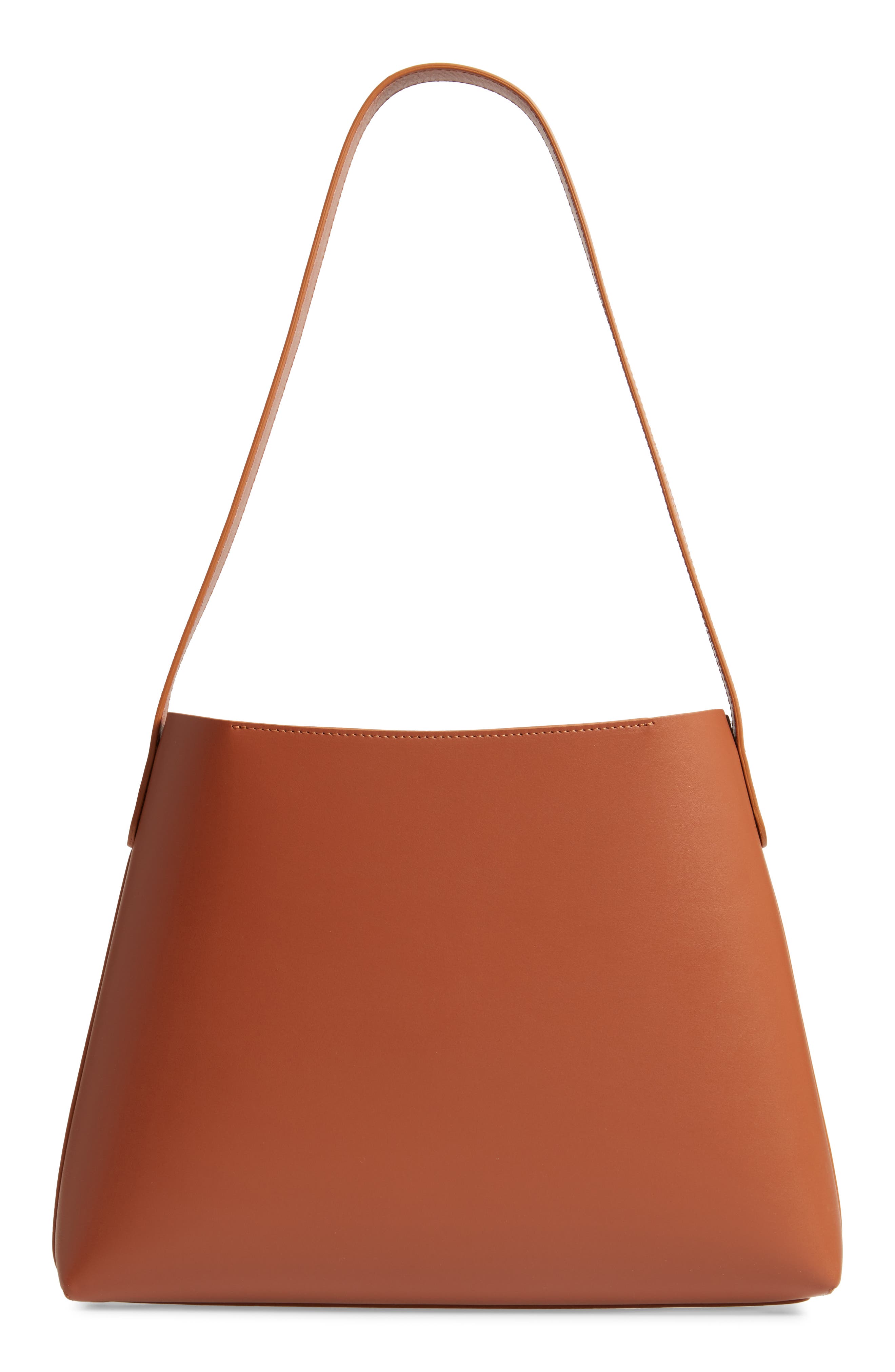 Small Leather Hobo, Alternate, color, SADDLE