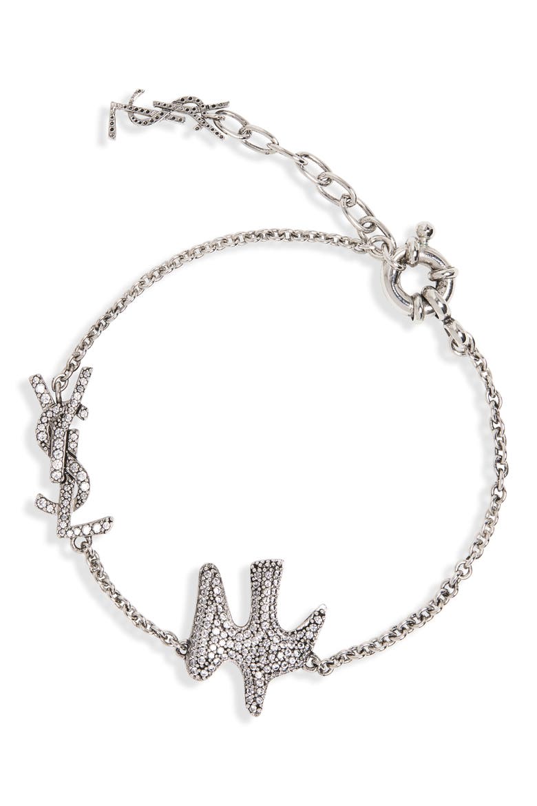 Dove Crystal Chain Bracelet, Main, color, 8162 CRYSTAL/ PALLADIUM