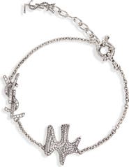Saint Laurent Dove Crystal Chain Bracelet