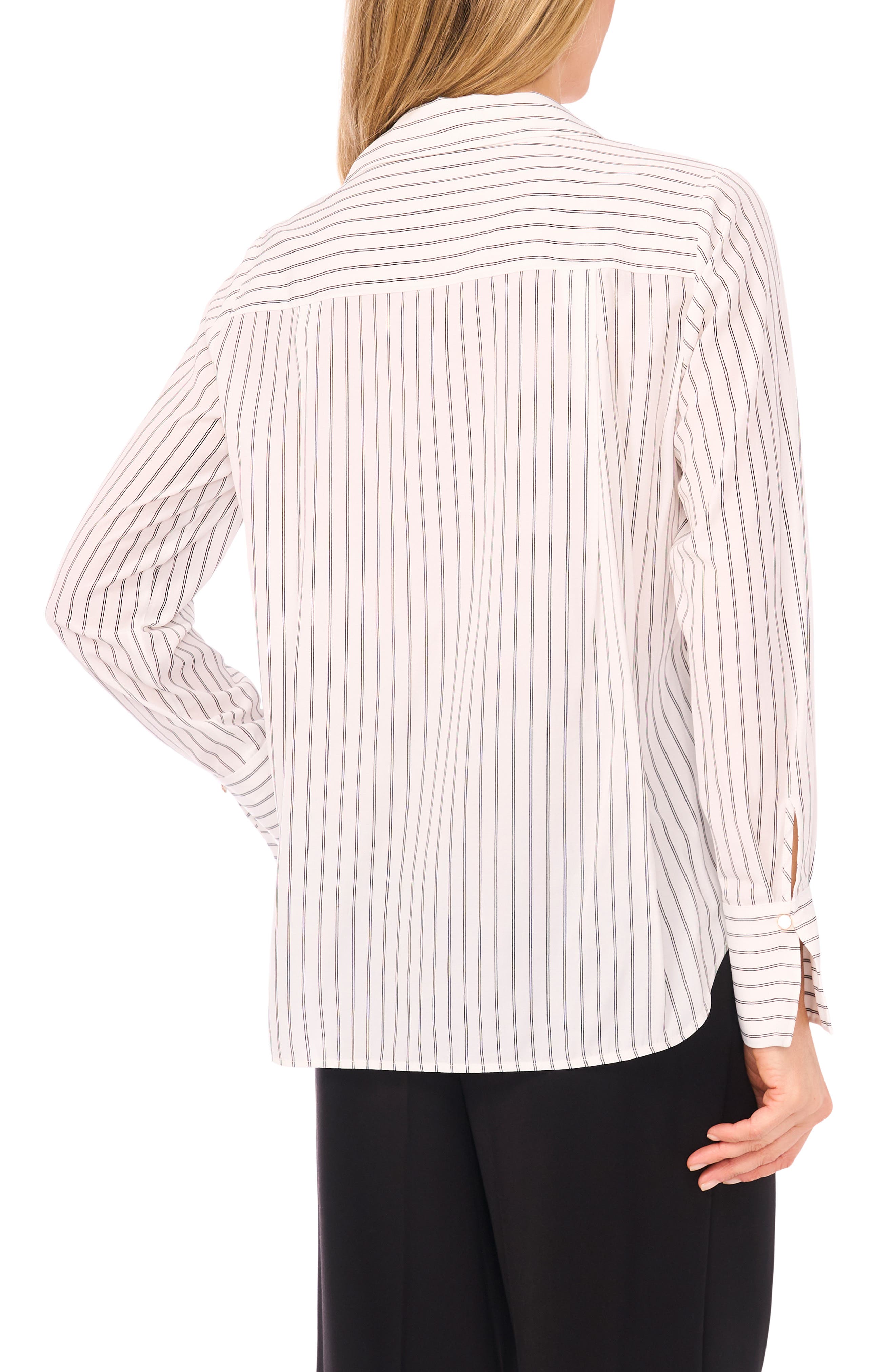 Stripe Johnny Collar Shirt - image 2