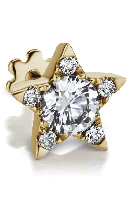 Maria Tash Diamond Star Threaded Stud Ear In Gold