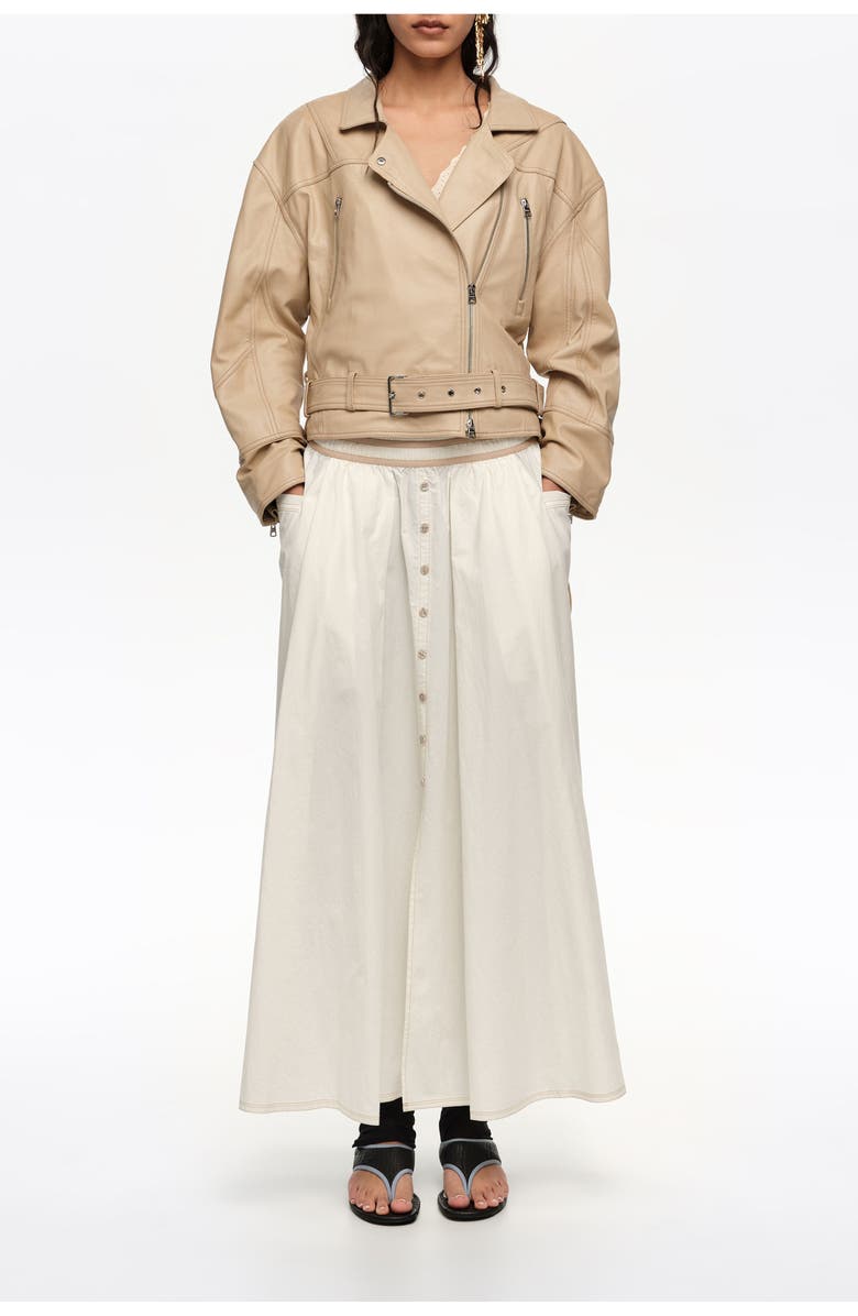 Bimba y Lola A-Line Skirt With Buttons, Main, color, Ivory