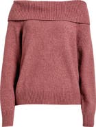 BP. Bouclé Off the Shoulder Sweater