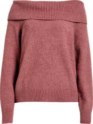 BP. Bouclé Off the Shoulder Sweater
