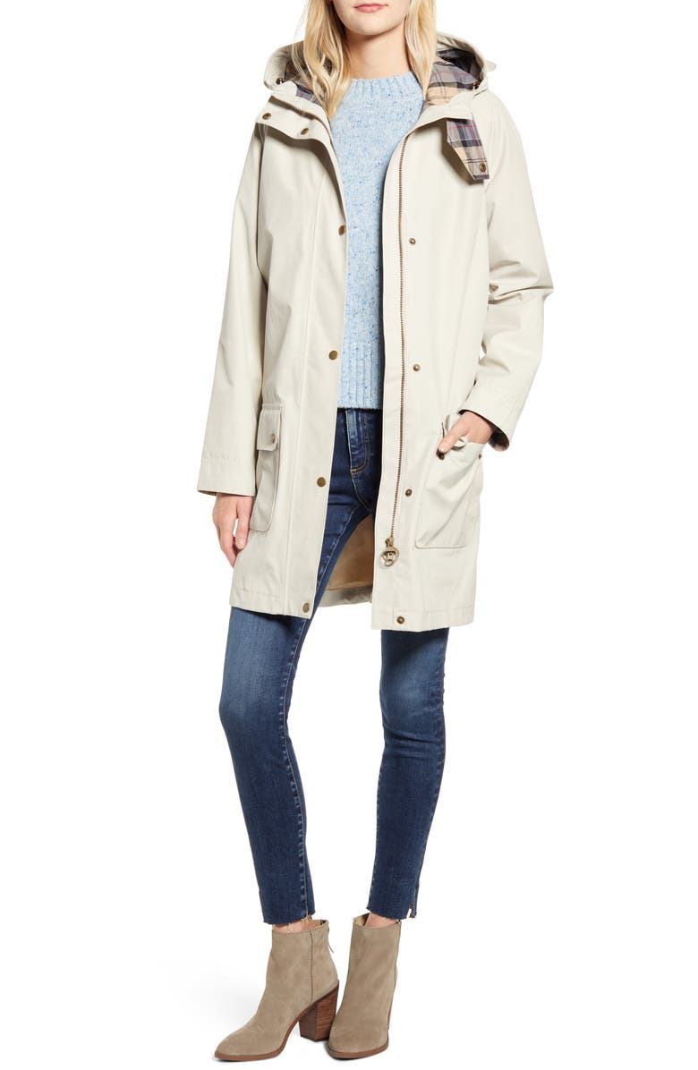 Barbour Overcast Waterproof Raincoat with Hood, Main, color, 