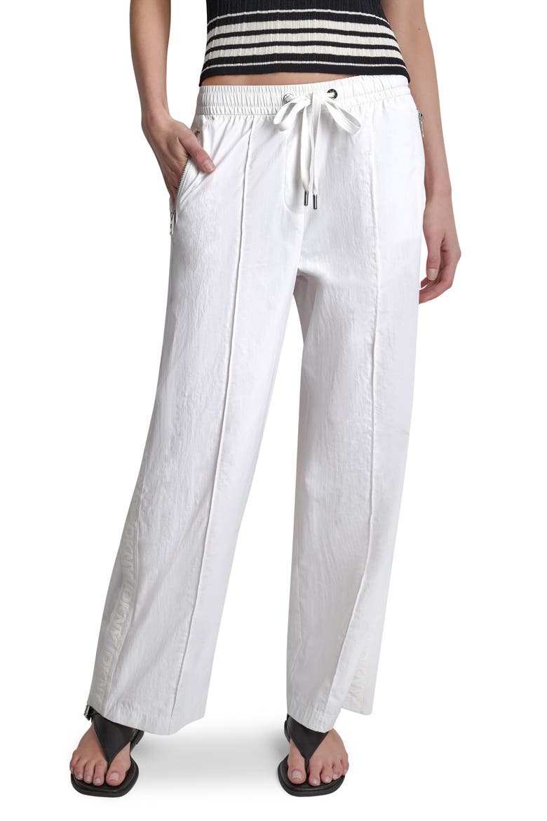 Front Seam Nylon Straight Leg Pants, Main, color, WHITE
