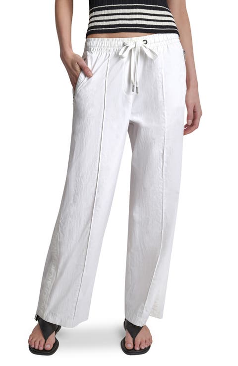 Front Seam Nylon Straight Leg Pants
