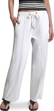 DKNY Front Seam Nylon Straight Leg Pants
