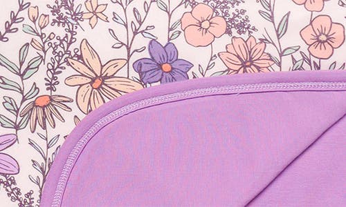 Copper Pearl Flora Reversible 3-layer Quilted Blanket In Purple