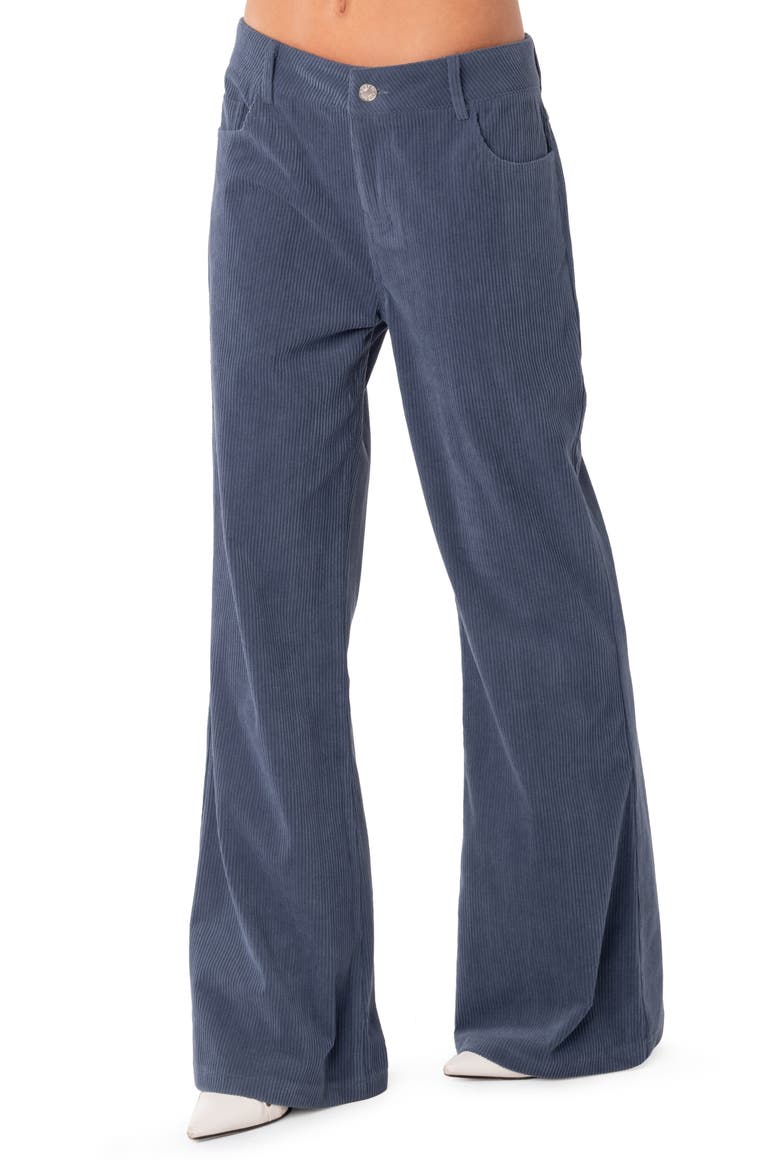 Dawn High Waist Wide Leg Corduroy Pants, Alternate, color, BLUE