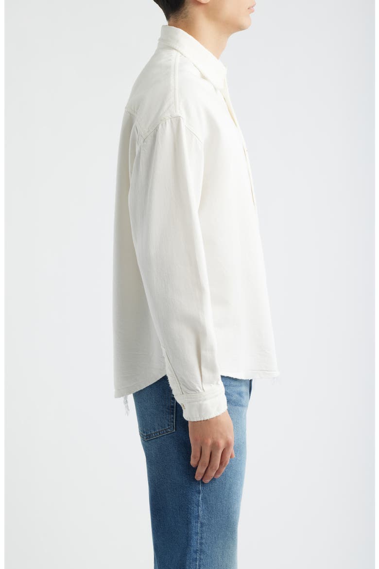 Relaxed Denim Button-Up Shirt, Alternate, color, OFF WHITE