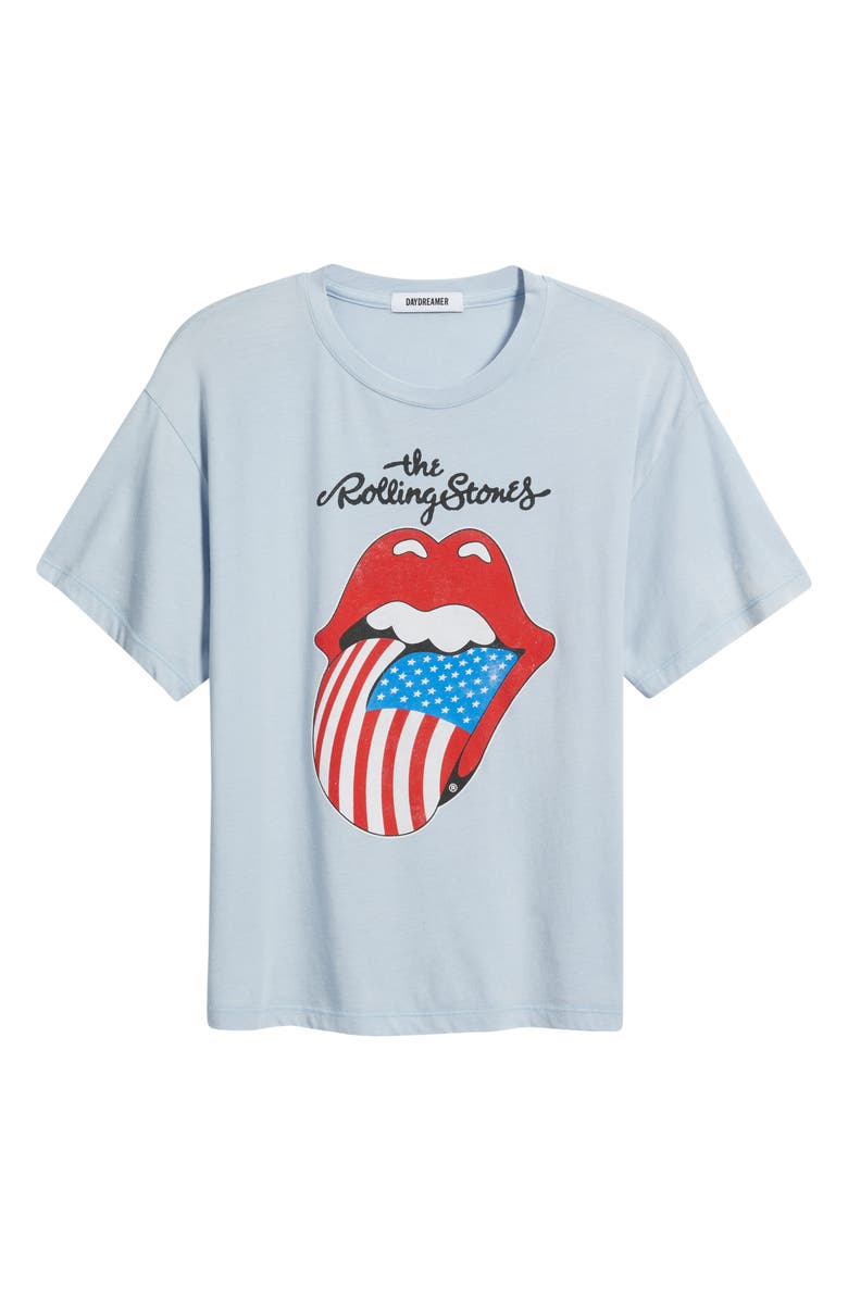 Daydreamer Rolling Stones Hot Lips Flag Graphic T-Shirt, Alternate, color, Sky Way Blue