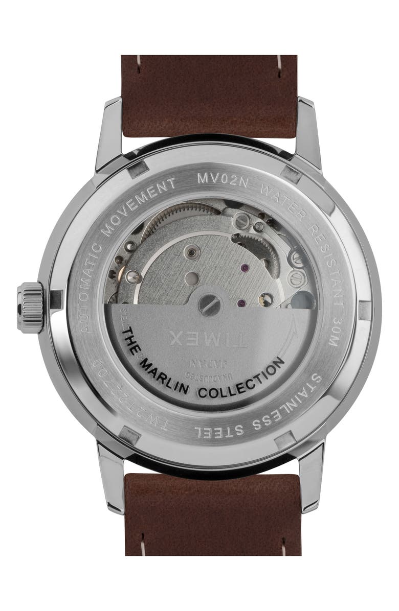 Timex<sup>®</sup> Marlin Automatic Leather Strap Watch, 40mm, Alternate, color, 
