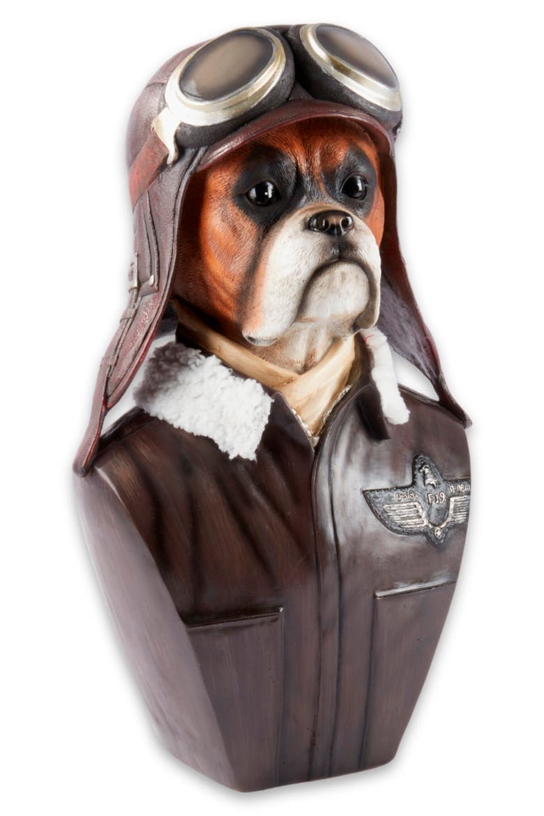 Pilot Dog Decoration, Main, color, BROWN