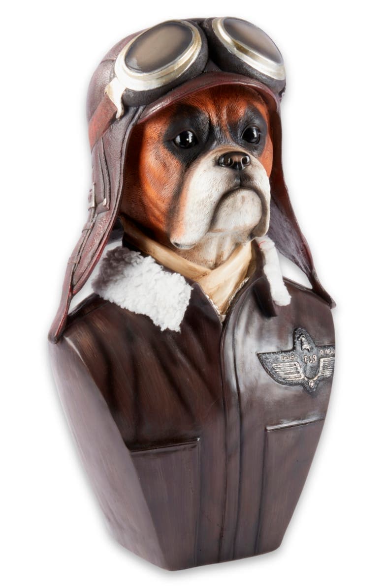 Bey-Berk Pilot Dog Decoration, Main, color, Brown