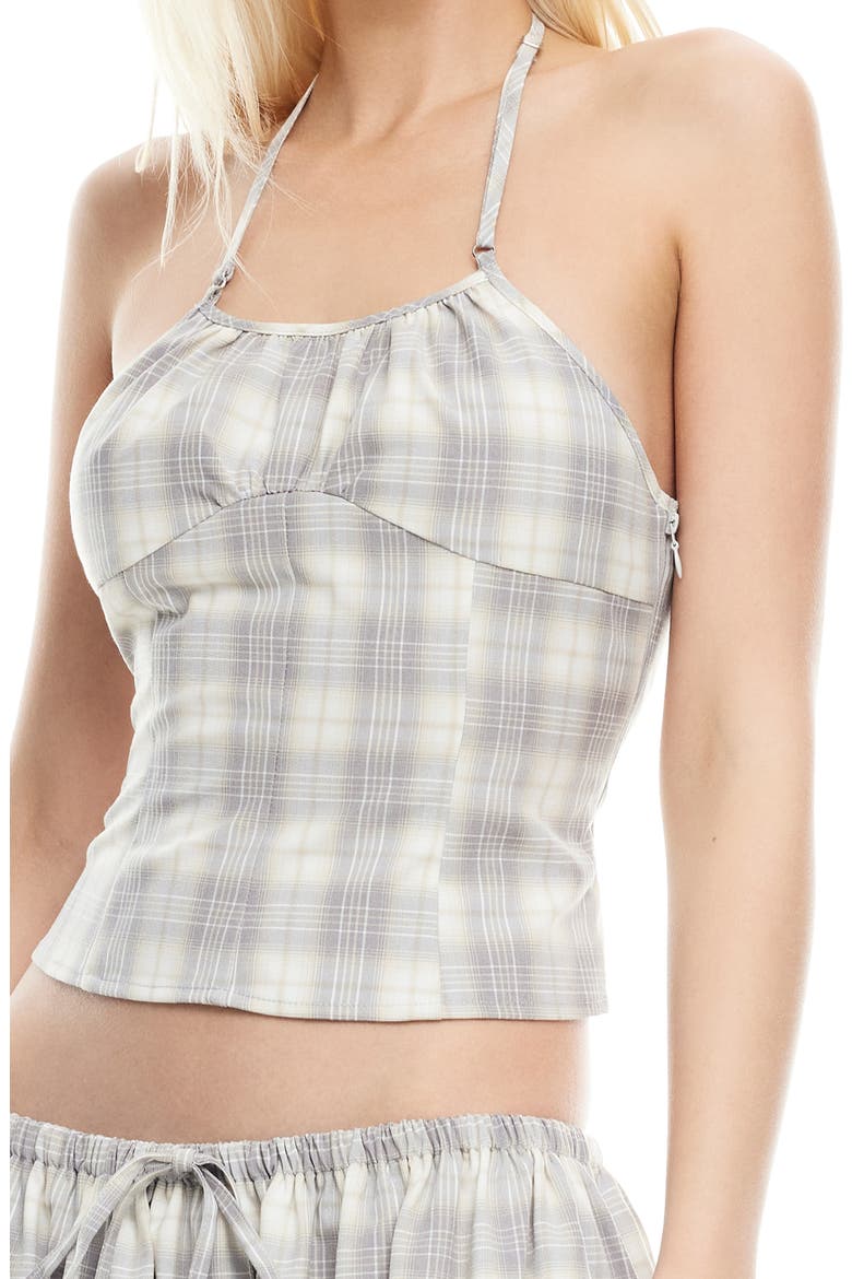Sweet Escape Plaid Halter Top, Alternate, color, SMOKE PLAID