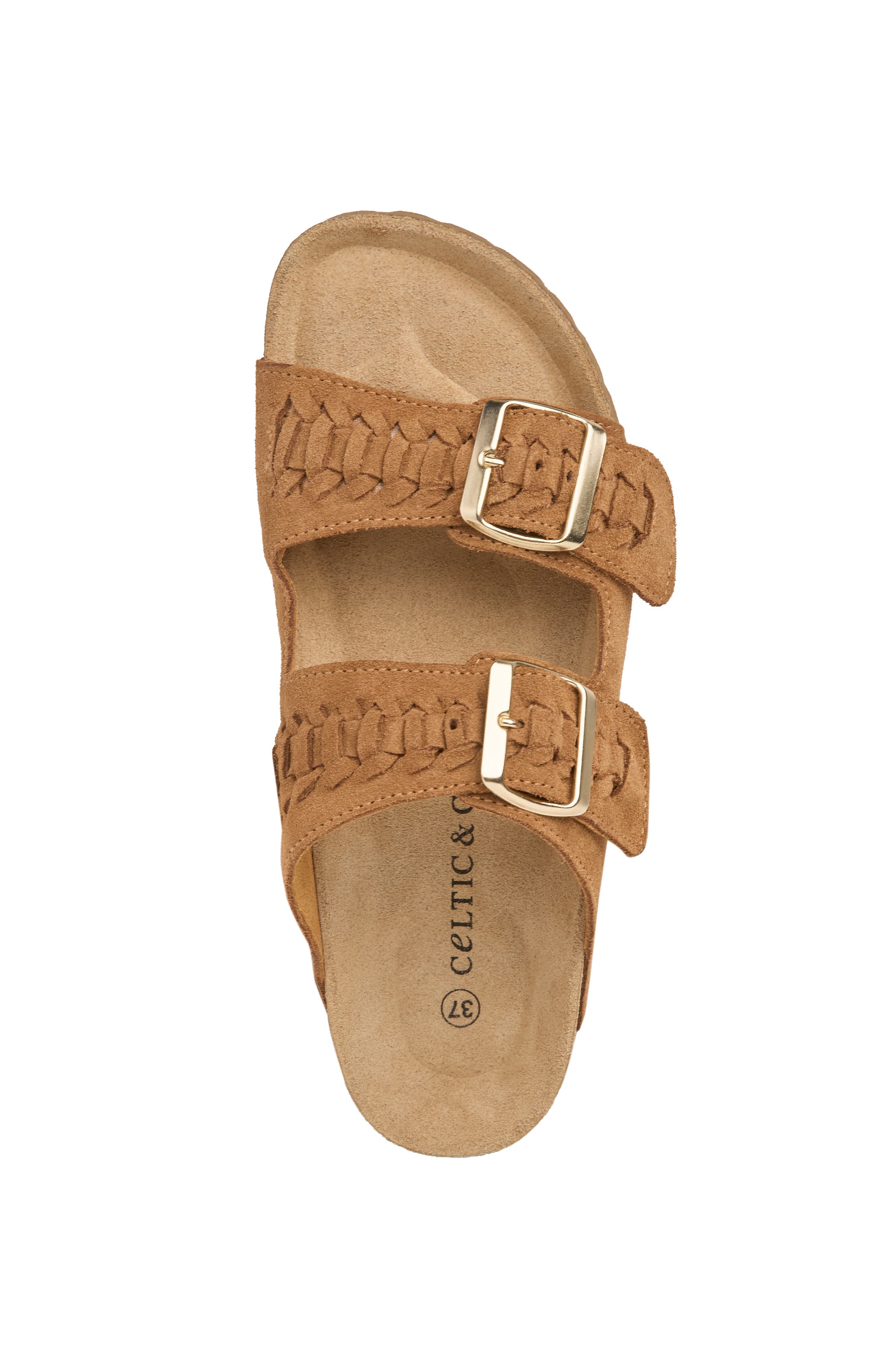 Celtic & Co. Plait Detail Slide, Alternate, color, Tan