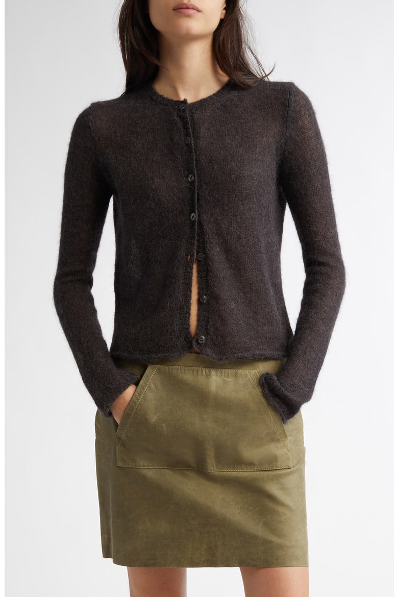 Button Fine Champions Mohair & Alpaca Blend Cardigan, Main, color, GREY