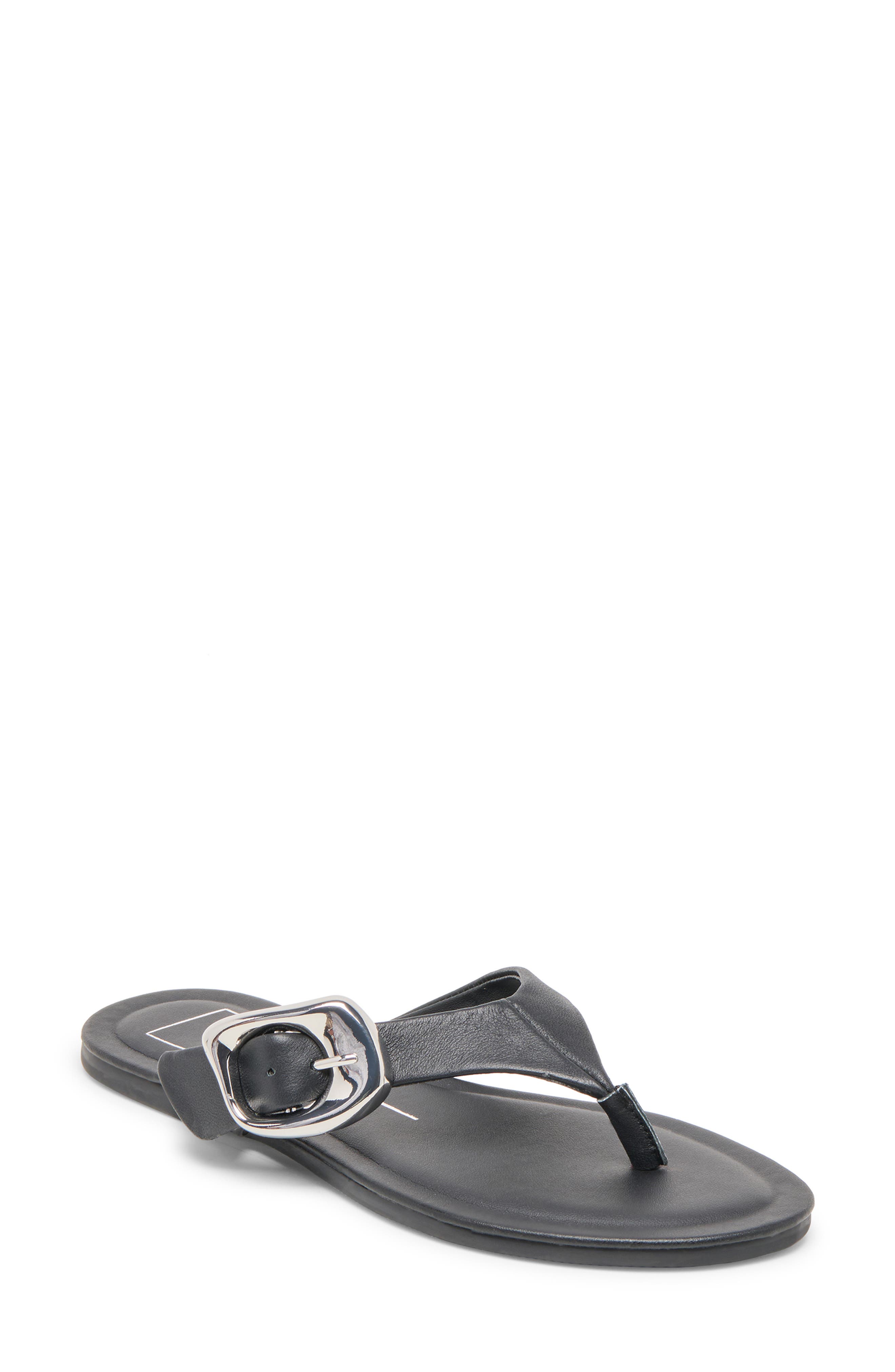 Dolce Vita Rossa Flip Flop, Main, color, Black Leather