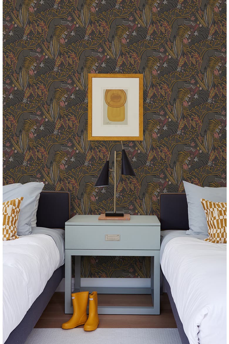 Wallpros Gold Cranberry Poise Peel and Stick Wallpaper, Alternate, color, BROWN