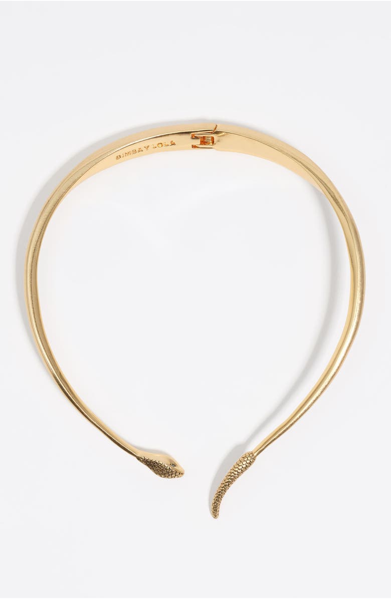 Bimba y Lola Rigid Textured Snake Necklace, Main, color, Gold