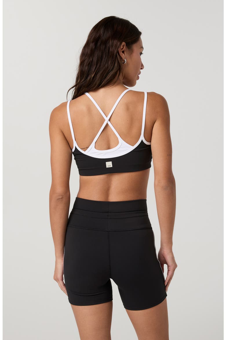 Daily Layered Square Neck Sports Bra, Alternate, color, BLACK