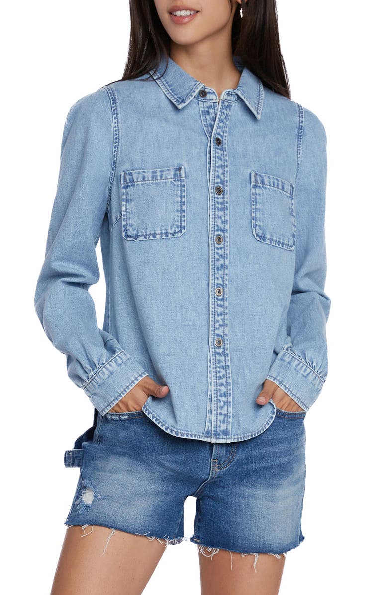Wash Lab Denim Marla Denim Shirt, Main, color, Sky Blue